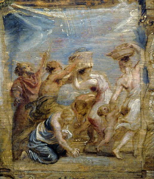 Israelites gathering manna, c.1626-28 (oil on wood ) von Peter Paul Rubens