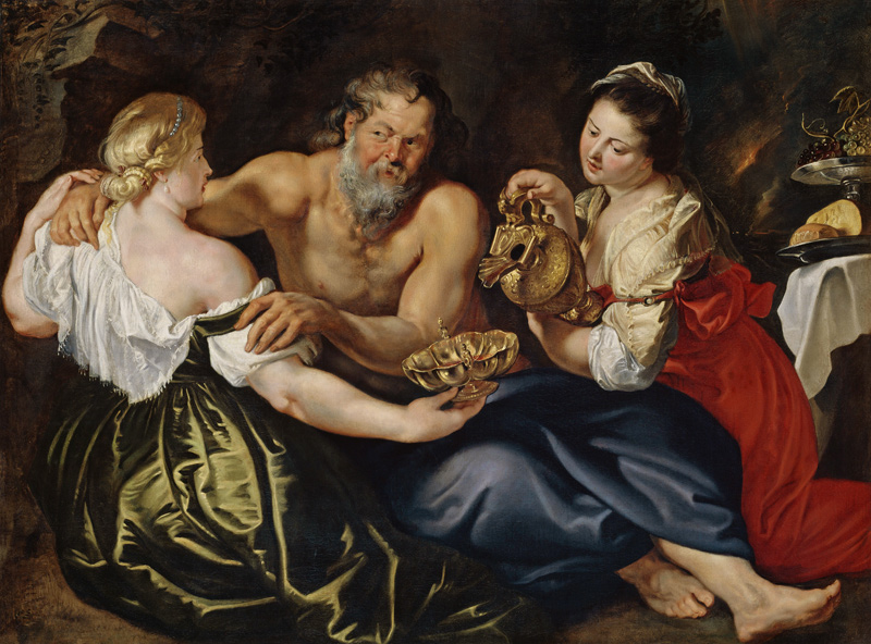 Lot und seine Töchter in einer Grotte. von Peter Paul Rubens