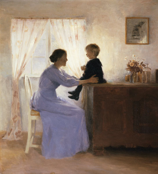 A Mother and Child in an Interior von Peter Vilhelm Ilsted