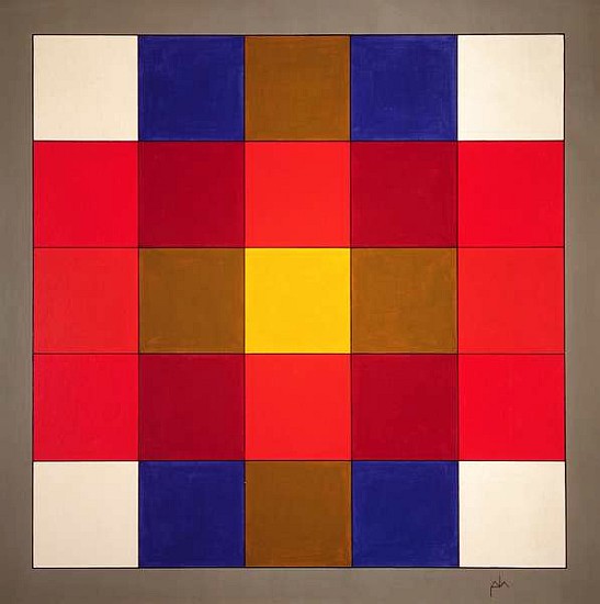 Subliminal Yellow Cross, 1986 (acrylic on wood)  von Peter Hugo  McClure