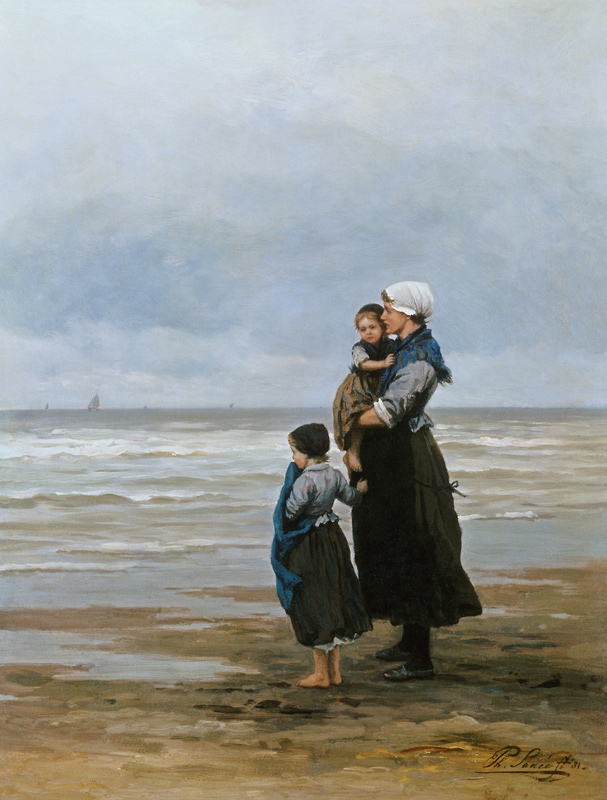 In Erwartung des Fischerbootes. von Philip Lodewijk F. Sadée