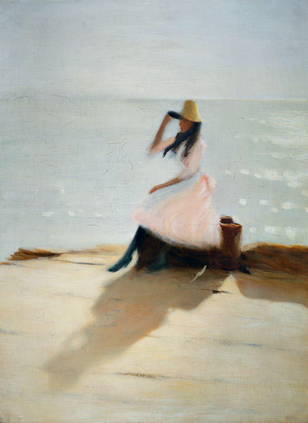 Junges Mädchen am Strand, Walberswick (Suffolk) von Philip Wilson Steer