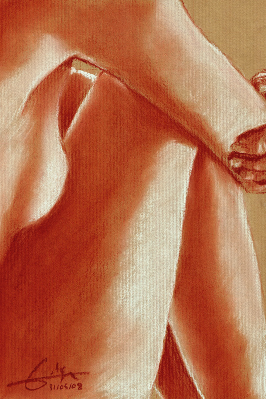 Bras autour du genou von Philippe Flohic