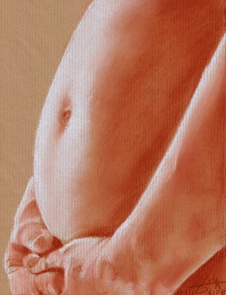 Ventre femme enceinte de profil von Philippe Flohic