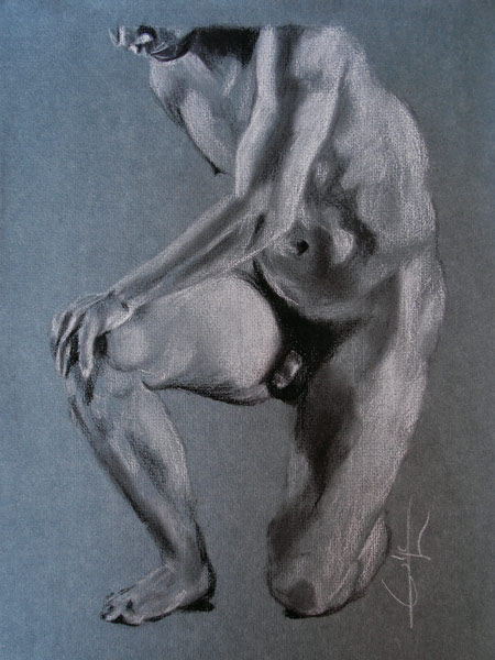 Homme nu au sol von Philippe Flohic