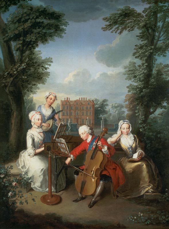 "The Music Party", Frederick, Prince of Wales and his sisters von Philippe Mercier
