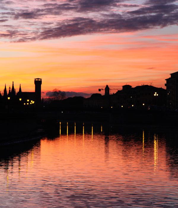 Tramonto sull'Arno, Pisa