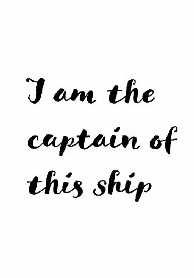 I am the captain of this ship