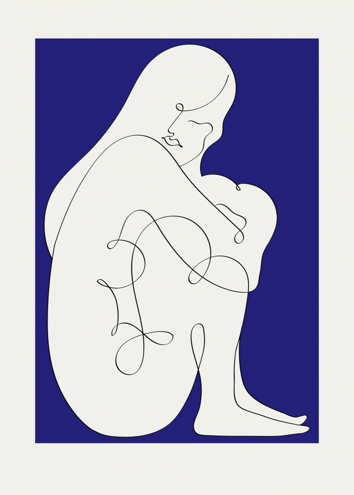 Sitting Woman Blue von Pictufy Studio II