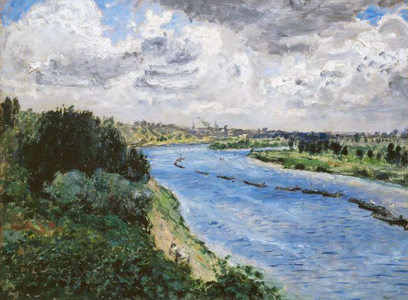 Barges on the Seine von Pierre-Auguste Renoir