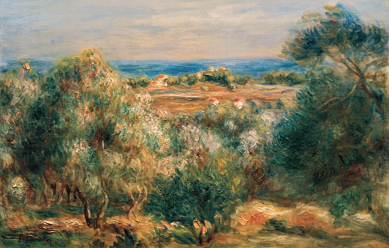 A.Renoir,Blick von Haut-Cagnes aufs Meer von Pierre-Auguste Renoir