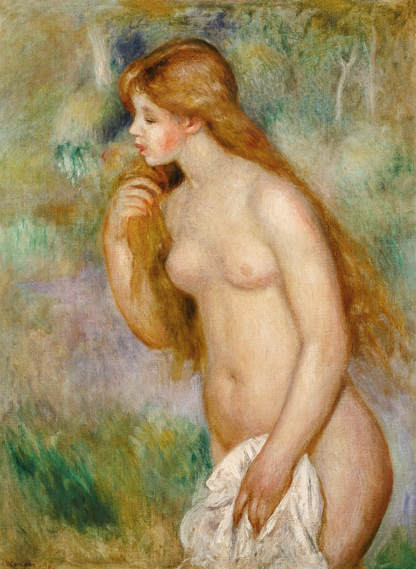 Die Badende im Grünen von Pierre-Auguste Renoir