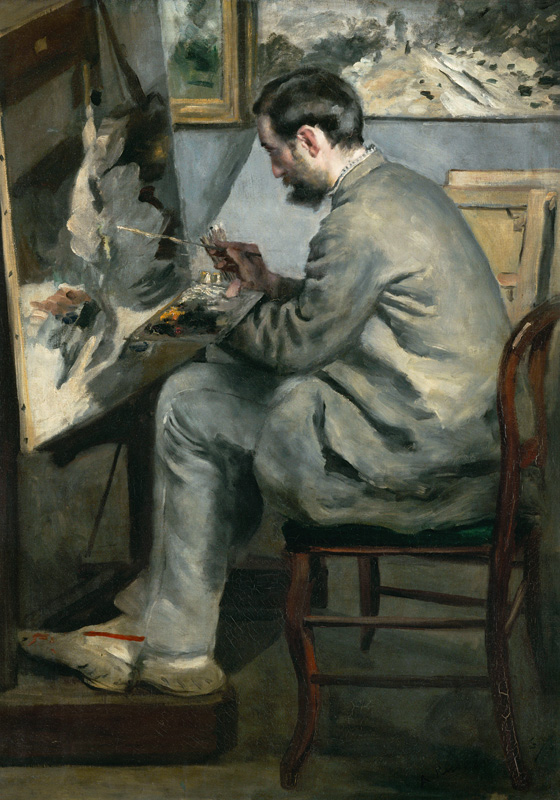 Frederick Bazille at his Easel von Pierre-Auguste Renoir