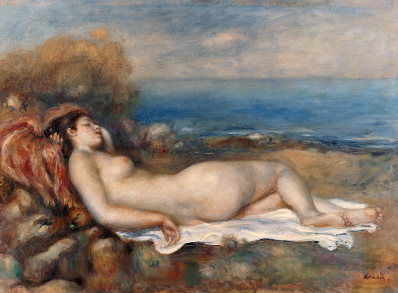 Ruhende Badende am Ufer des Meeres. von Pierre-Auguste Renoir