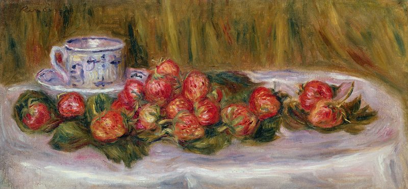 Still Life of Strawberries and a Tea-cup von Pierre-Auguste Renoir