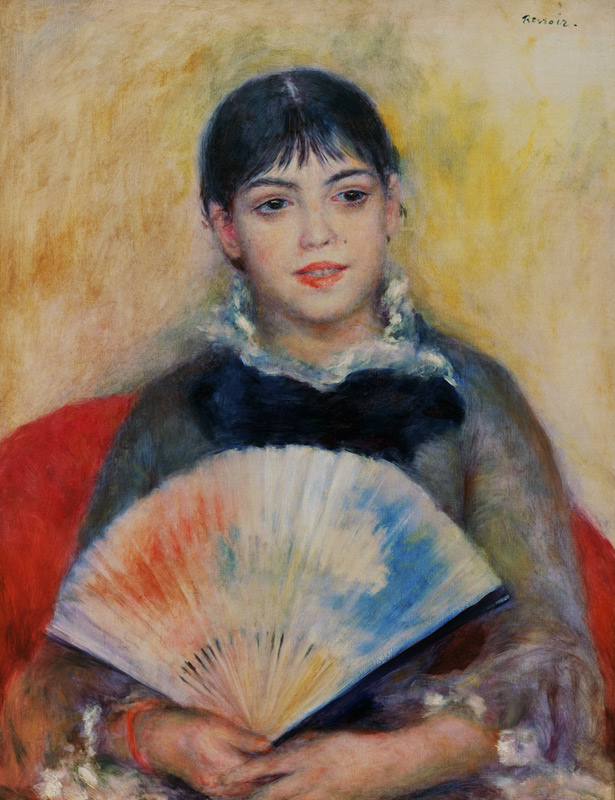 Renoir / Woman with fan / c.1880 von Pierre-Auguste Renoir