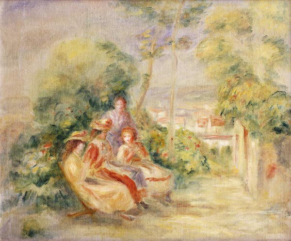 Mädchen im Garten (Wahrscheinlich im Garten von Chateau des Brouillards, wo Renoir von 1893-95 ein A von Pierre-Auguste Renoir