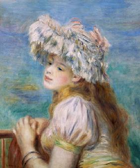 Portrait of a young woman in a lace hat