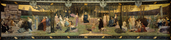 The Sacred Wood, mural in the Grand Amphitheatre depicting allegorical figures of the Sorbonne, Eloq von Pierre-Cécile Puvis de Chavannes