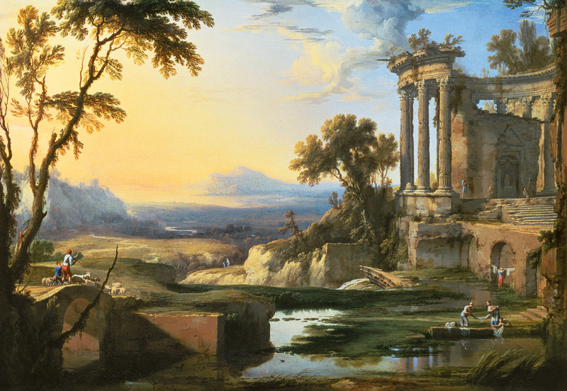 Italian landscape with ruins von Pierre Patel