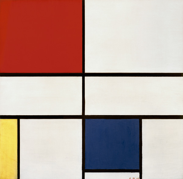Komposition C, Komposition Nr. III, Komposition mit Rot, Gelb und Blau von Piet Mondrian