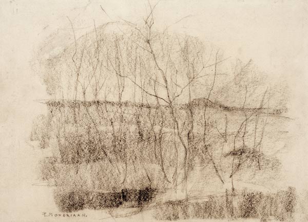 Landschaft mit Bäumen von Piet Mondrian