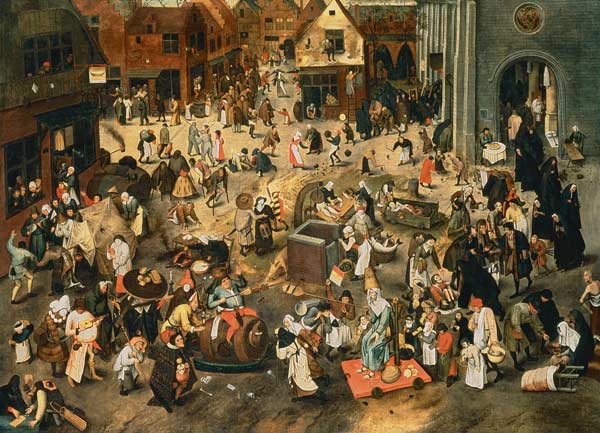 Der Kampf zwischen Fasching und Fasten von Pieter Bruegel d. Ä.