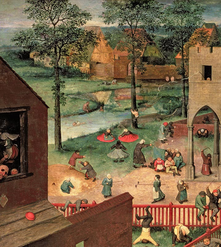 Children''s Games (Kinderspiele), 1560 (detail of 68945) von Pieter Bruegel d. Ä.