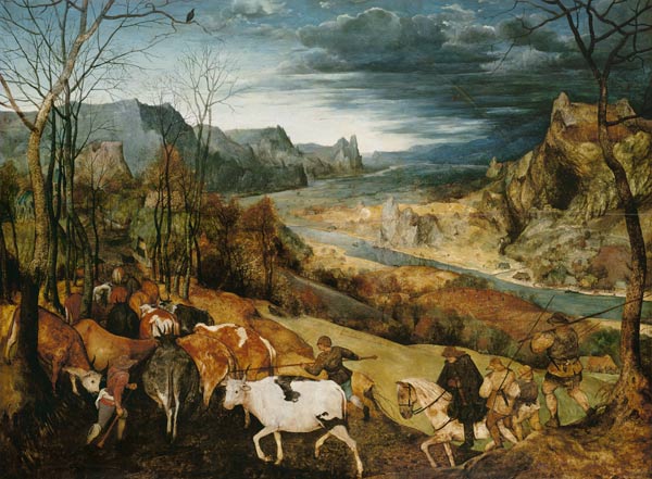 Die Heimkehr der Herde (Aus: Die Jahreszeiten) von Pieter Bruegel d. Ä.