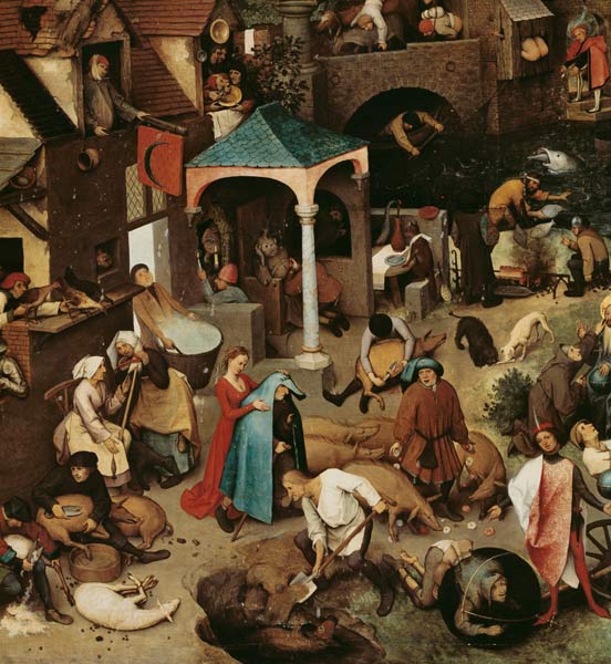 Die niederländischen Sprichwörter Detail Mitte unten von Pieter Bruegel d. Ä.