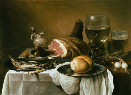Still Life with Ham von Pieter Claesz