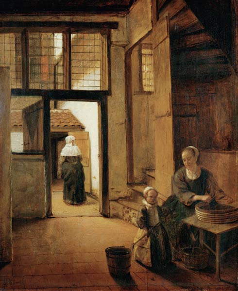 Interior of a Dutch House von Pieter de Hooch
