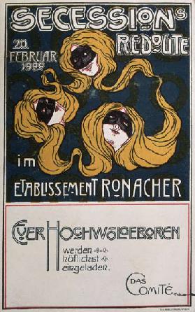 Plakat für die Sezessions-Redoute am 20. Februar 1900 in Wien