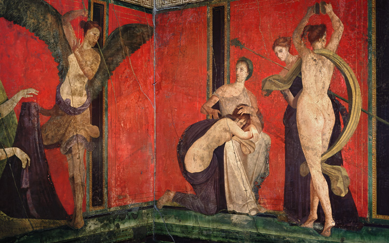 Villa dei Misteri - Detail von Pompeji, Wandmalerei