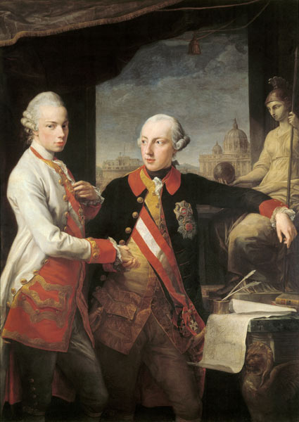 Kaiser Joseph II. (1741-1790) und Großherzog Pietro Leopoldo von Toskana (1747-1792) von Pompeo Girolamo Batoni
