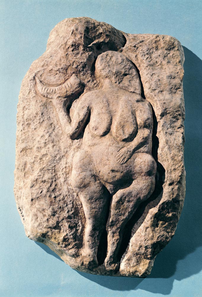 Venus with a horn, from Laussel in the Dordogne von Prehistoric