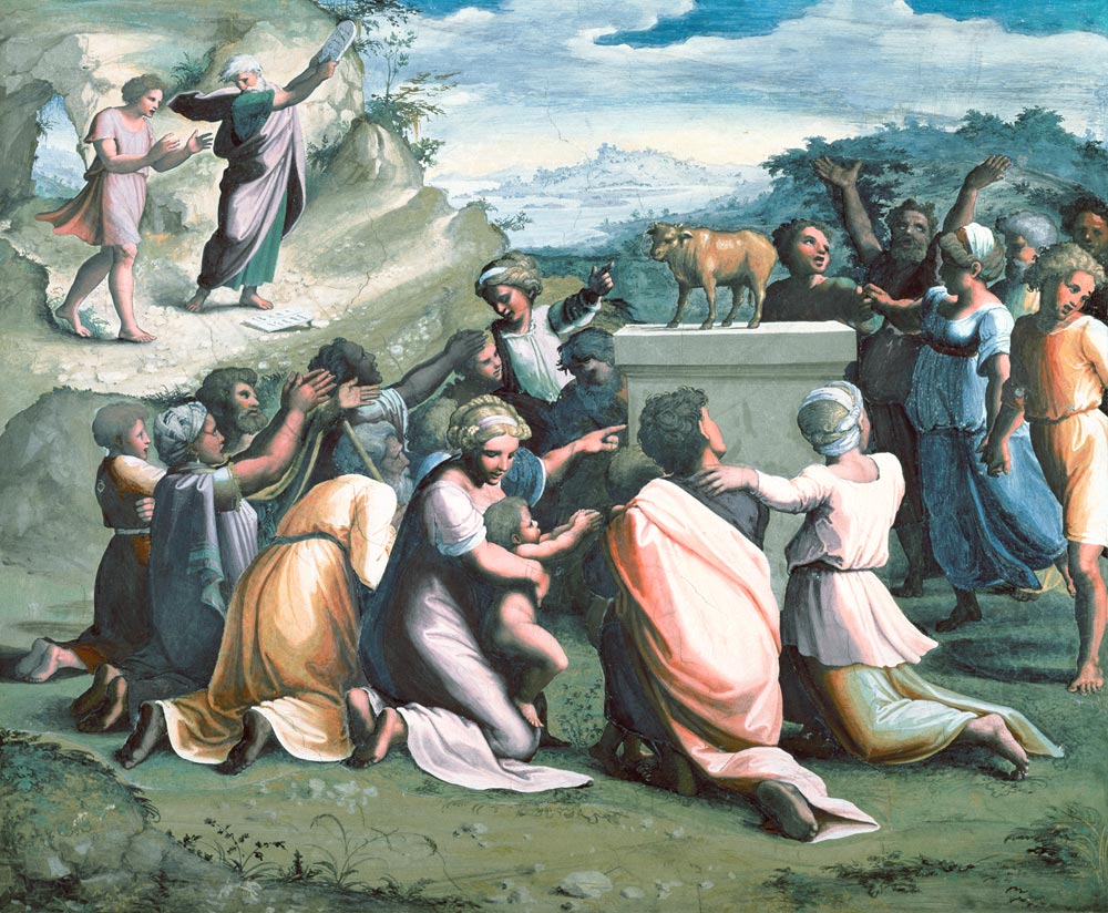Dance around the Golden Calf von Raffael - Raffaello Santi