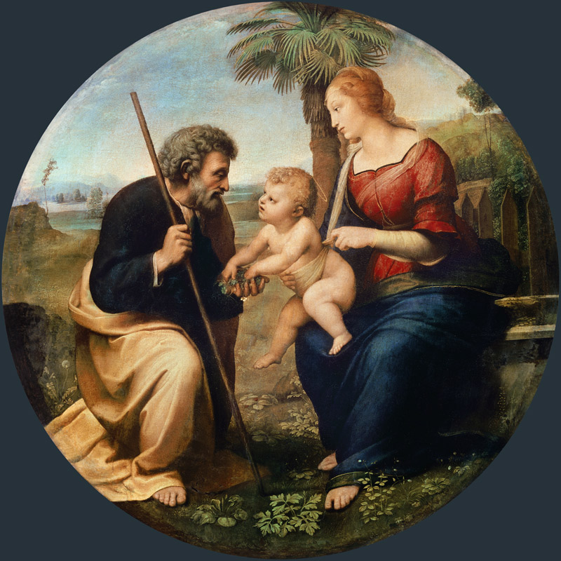 Die hl. Familie mit der Palme von Raffael - Raffaello Santi