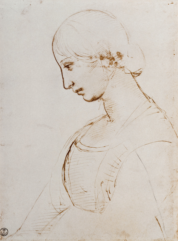 Portrait of a young woman (pen & ink) von Raffael - Raffaello Santi