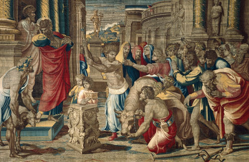 nach Raffael: nach der Heilung des Lahmen in Lystra von Raffael - Raffaello Santi