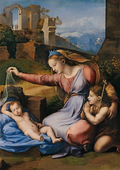 Madonna mit schlafenden Kind und hl. Johannes (Madonna mit dem Diadem)