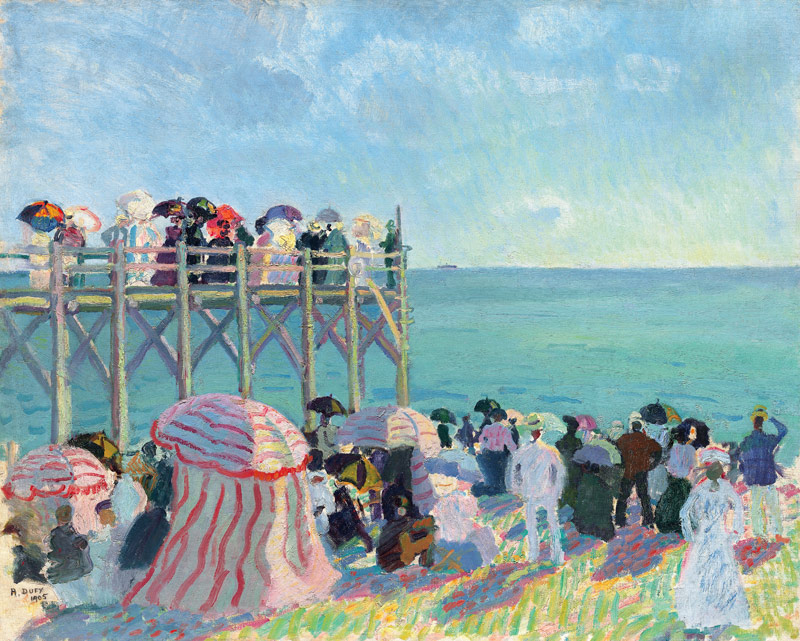 The beach and pier at Trouville von Raoul Dufy