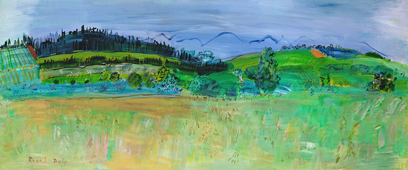 Landscape of the Pyrenees Orientales, from the Route du Boulou von Raoul Dufy