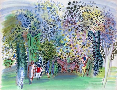 Horses and Jockeys under the Trees, c.1930-1 1931