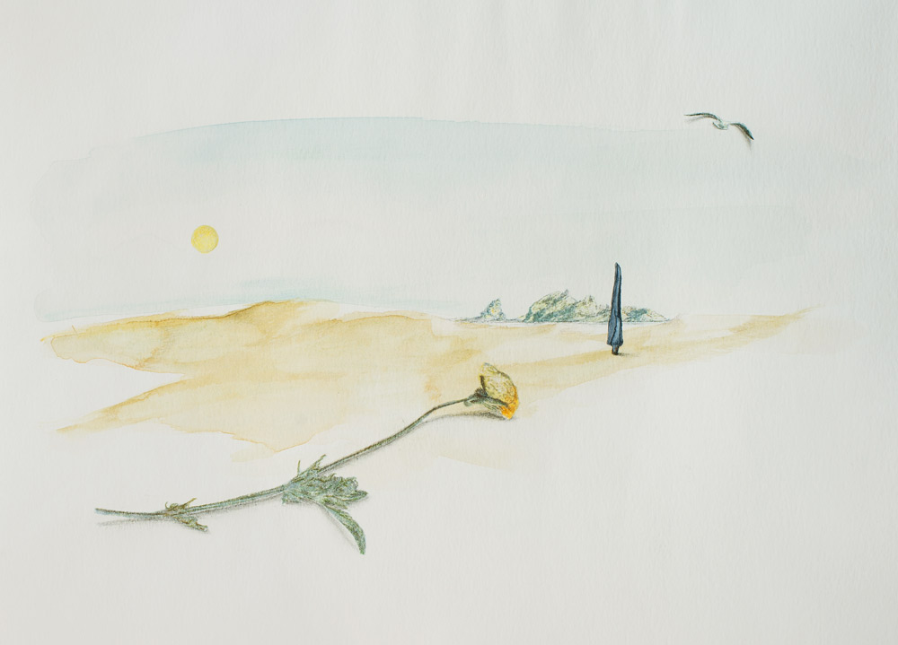 Landschaft mit Blume von Gerhard Rasser