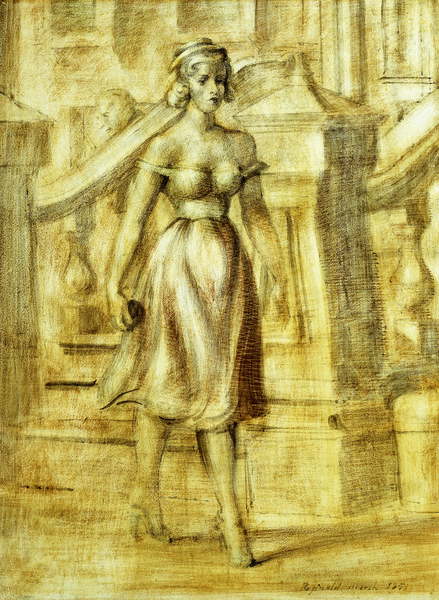 Lady Strolling: A double-painting von Reginald Marsh