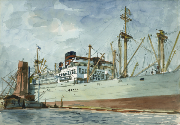 Steam Freighter and Tug von Reginald Marsh