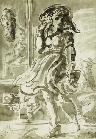 A Wind-Blown Skirt: A double-sided drawing