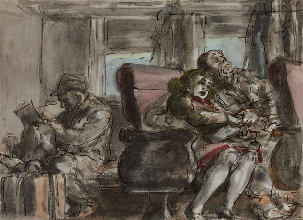 Passengers in a Train Car von Reginald Marsh