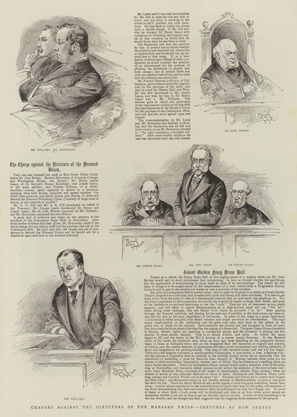 Charges against the Directors of the Hansard Union, Sketches at Bow Street von Reginald Thomas Cleaver